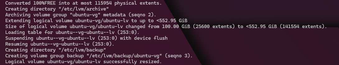 Resize/Maximize the default Logical Volume in Ubuntu