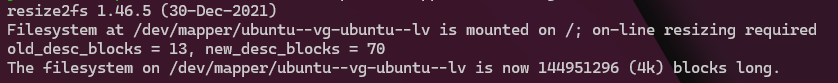 Resize/Maximize the default Logical Volume in Ubuntu